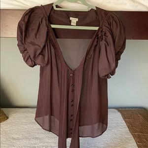 Sheer Brown Odille Silk Blouse